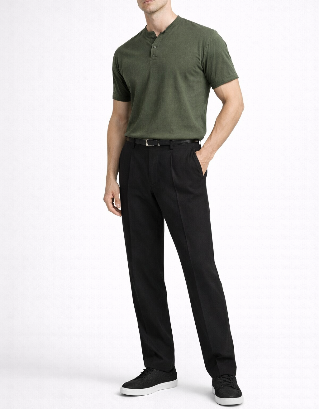 Kurzarm Henley Shirt