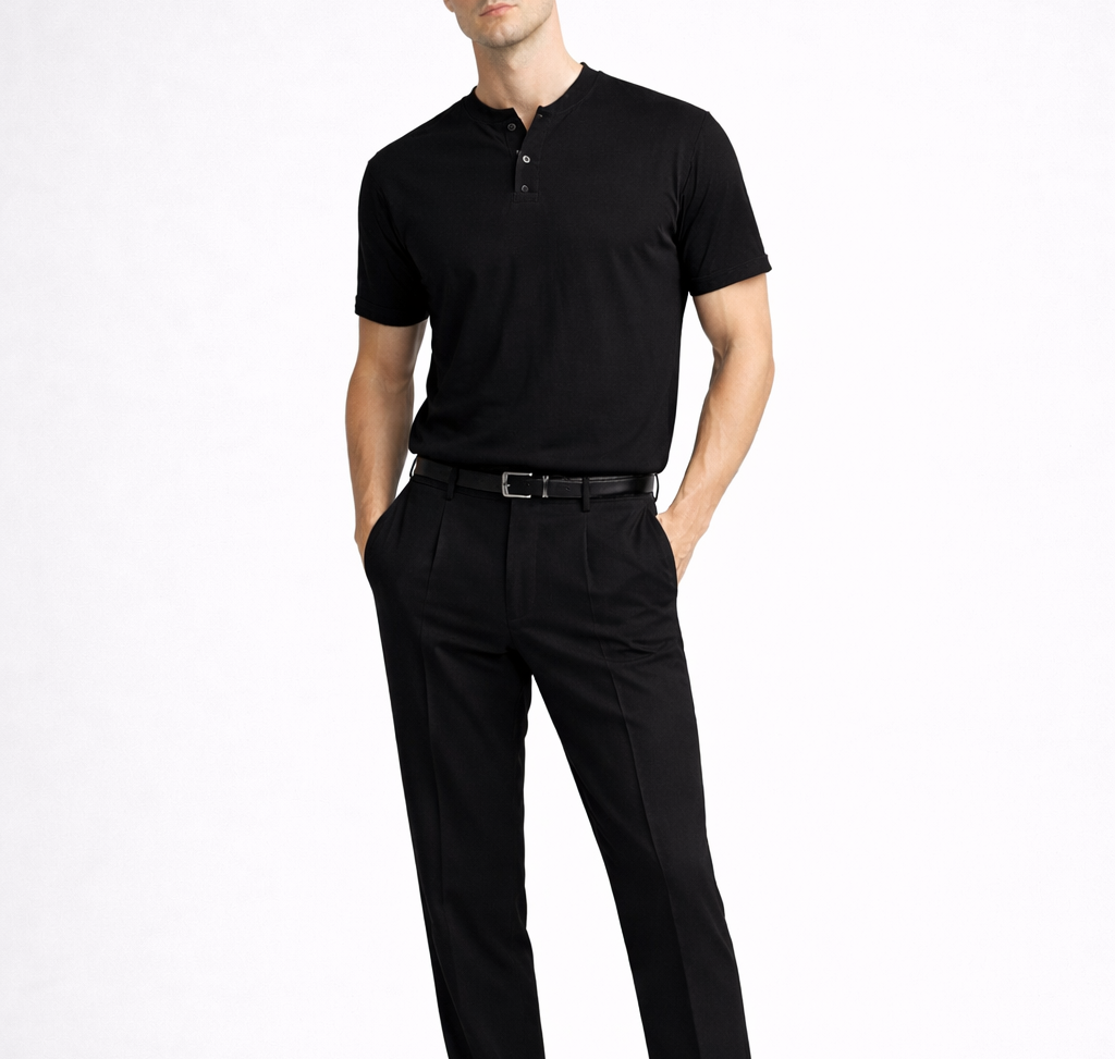 Kurzarm Henley Shirt