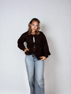 Oversized Cardigan mit Bindedetails