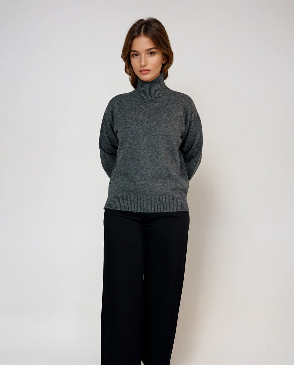 Rollkragen-Strickpullover