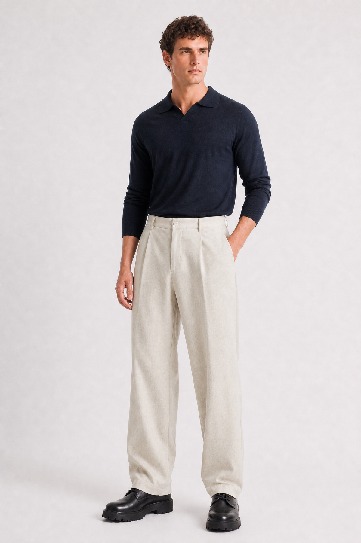 Open Collar Polo