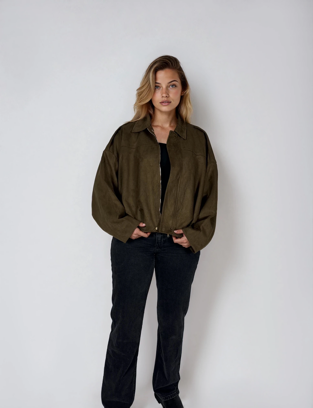 Jacke in Wildlederoptik