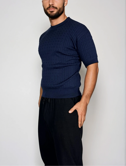 Feinstrick-Shirt mit Strukturmuster