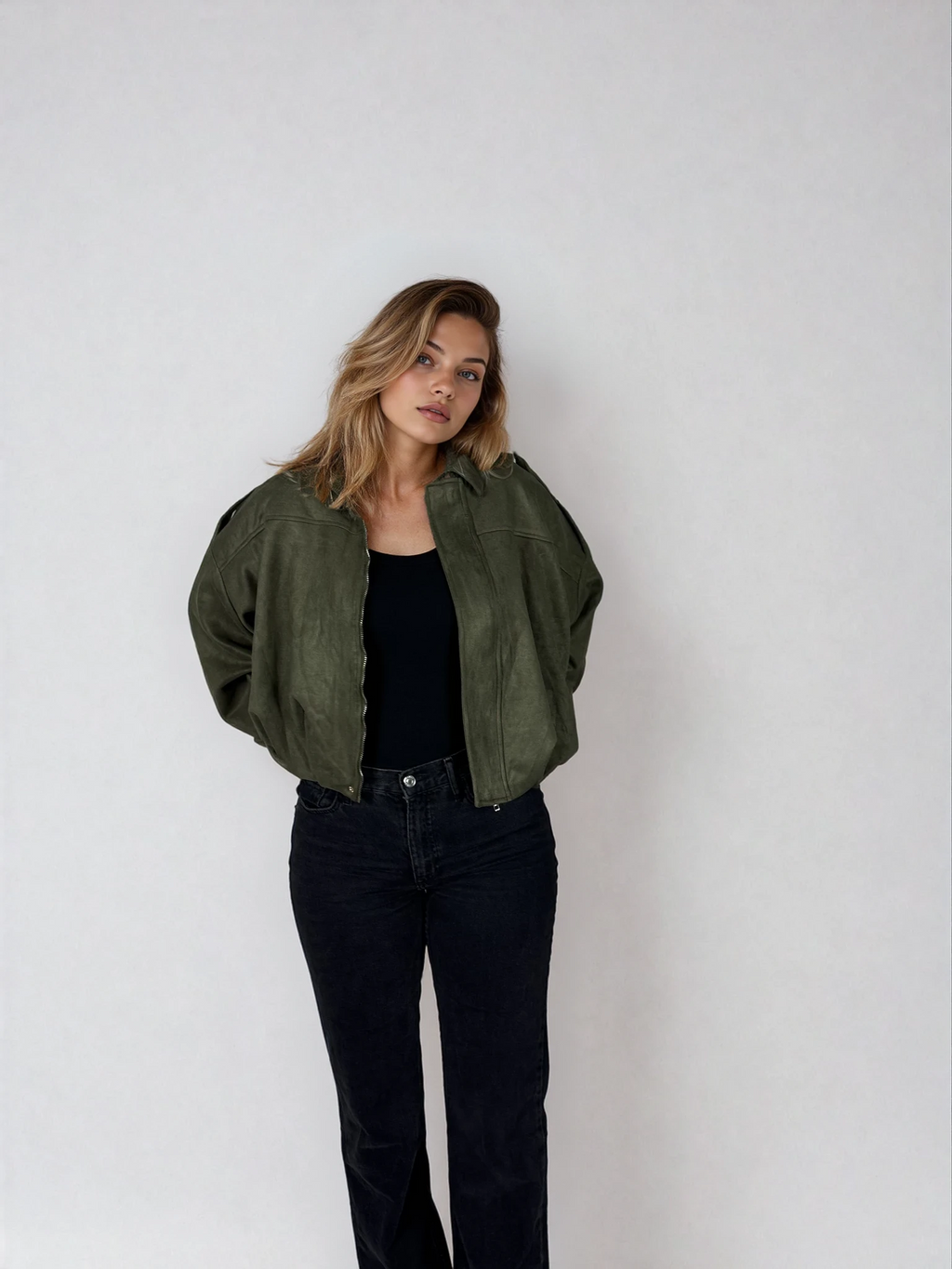 Jacke in Wildlederoptik