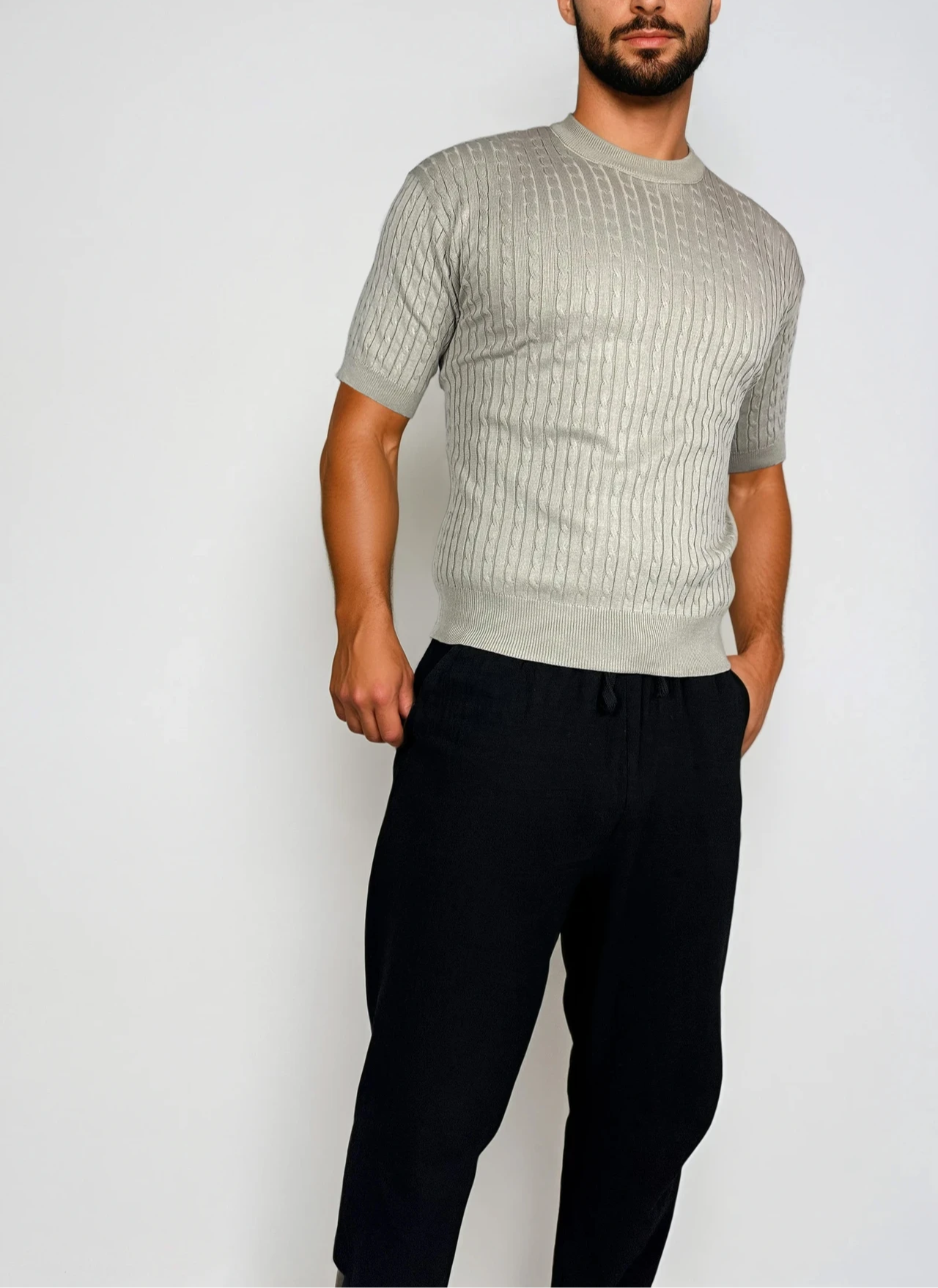 Feinstrick-Shirt mit Strukturmuster