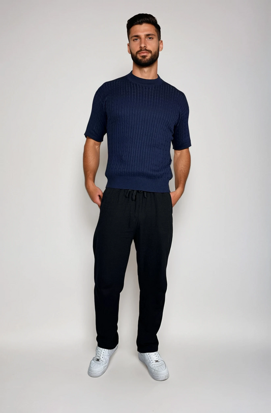 Feinstrick-Shirt mit Strukturmuster