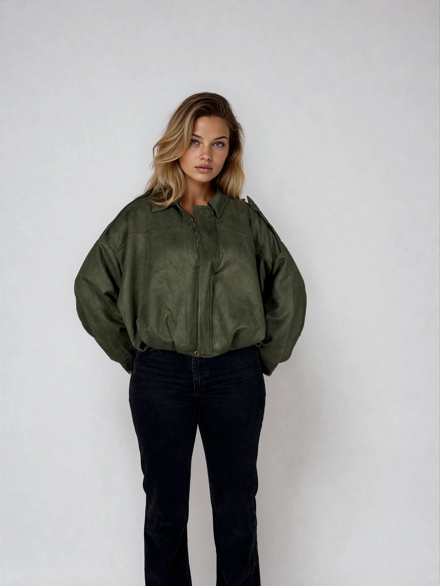 Jacke in Wildlederoptik